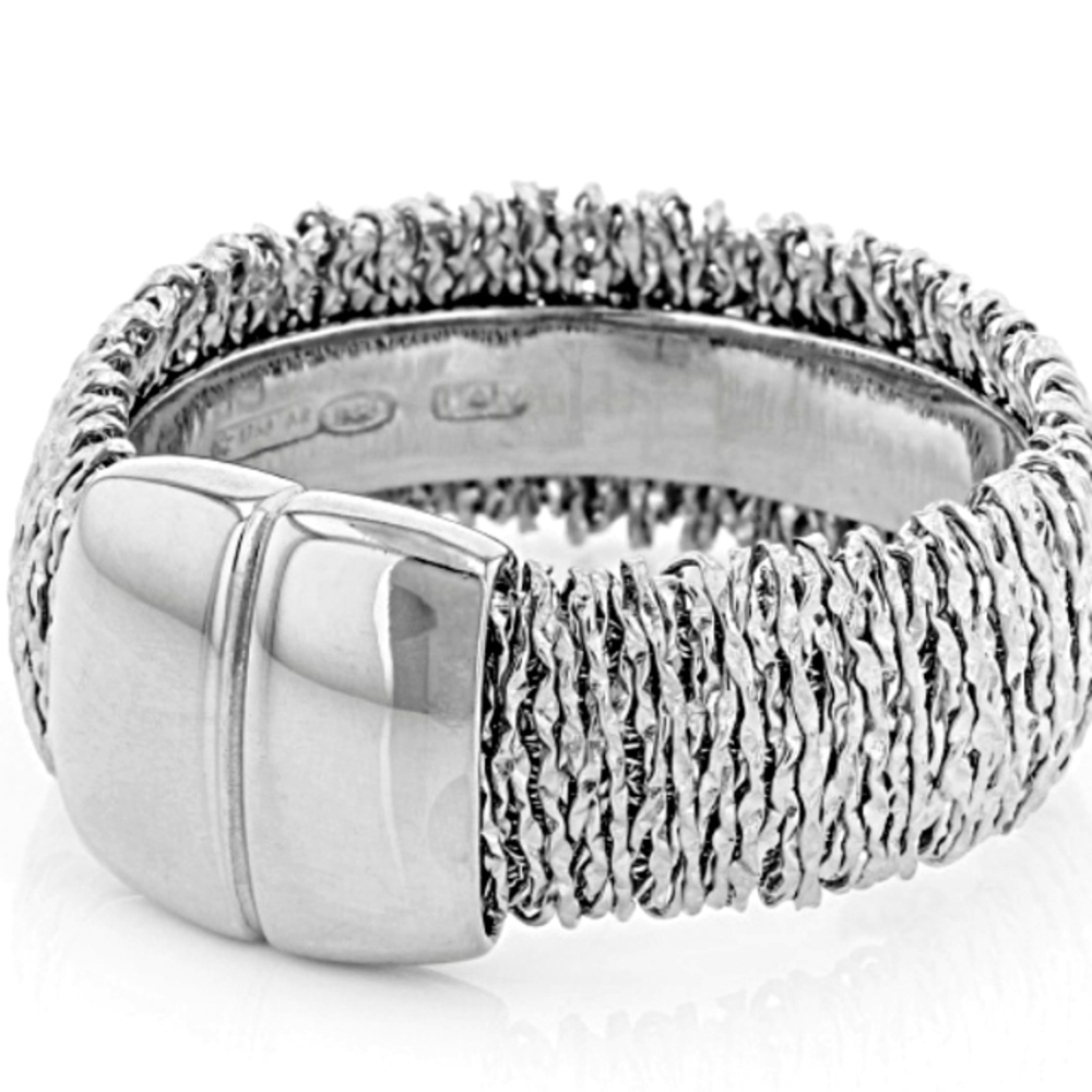 Real Italian .925 Sterling Silver Cigar Band - Bold Minimalist Wedding Ring